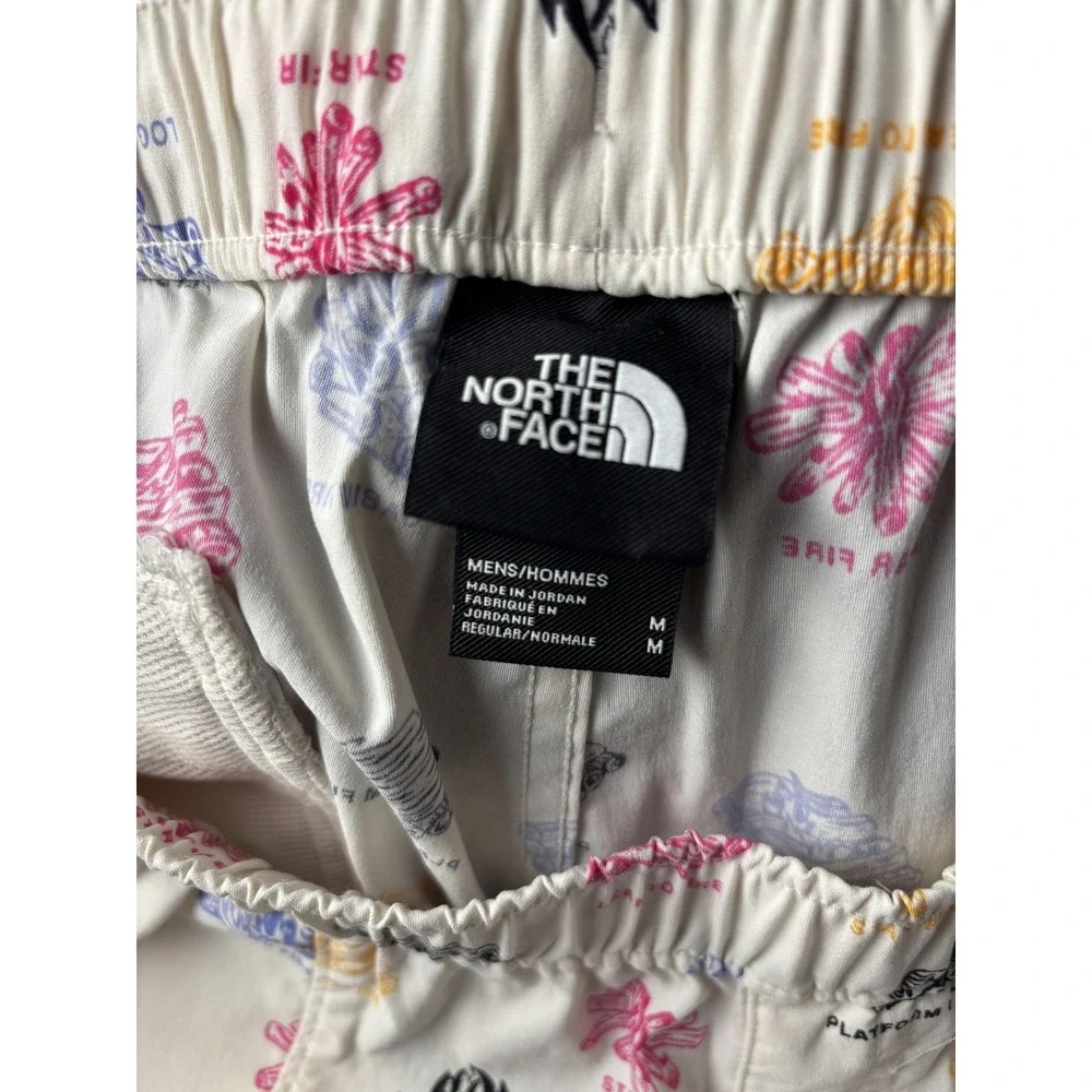 The North Face Swim Trunks Shorts Mens Medium White Campfire Print Camping Beach